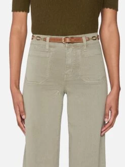 Le Slim Palazzo Modernist Pocket -- Thyme -FRAME Clothing Shop LSPIP341 THYM 02976 jeans front detail image