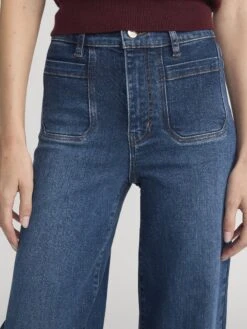 Le Slim Palazzo Modernist Pocket -- Savior 10 Le Slim Palazzo Modernist Pocket -- Savior -FRAME Clothing Shop LSPIP814 SAVR WP26KSW068 CBNT 0065 jeans front detail image