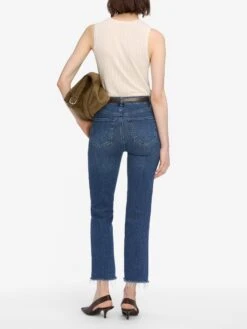 Le Sleek Straight Crop -- Thunderstorm Raw Fray -FRAME Clothing Shop LSSCRF793Z THRF 1819 jeans back image