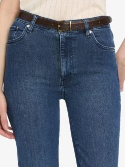 Le Sleek Straight Crop -- Thunderstorm Raw Fray -FRAME Clothing Shop LSSCRF793Z THRF 1843 jeans front detail image