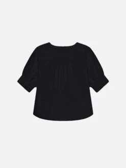 V-neck Popover Top -- Black 5 V-neck Popover Top -- Black -FRAME Clothing Shop LWSH2826 WHT B 548a544a 94ce 4a7e 9b59 2234a5acc78a top back packshot image