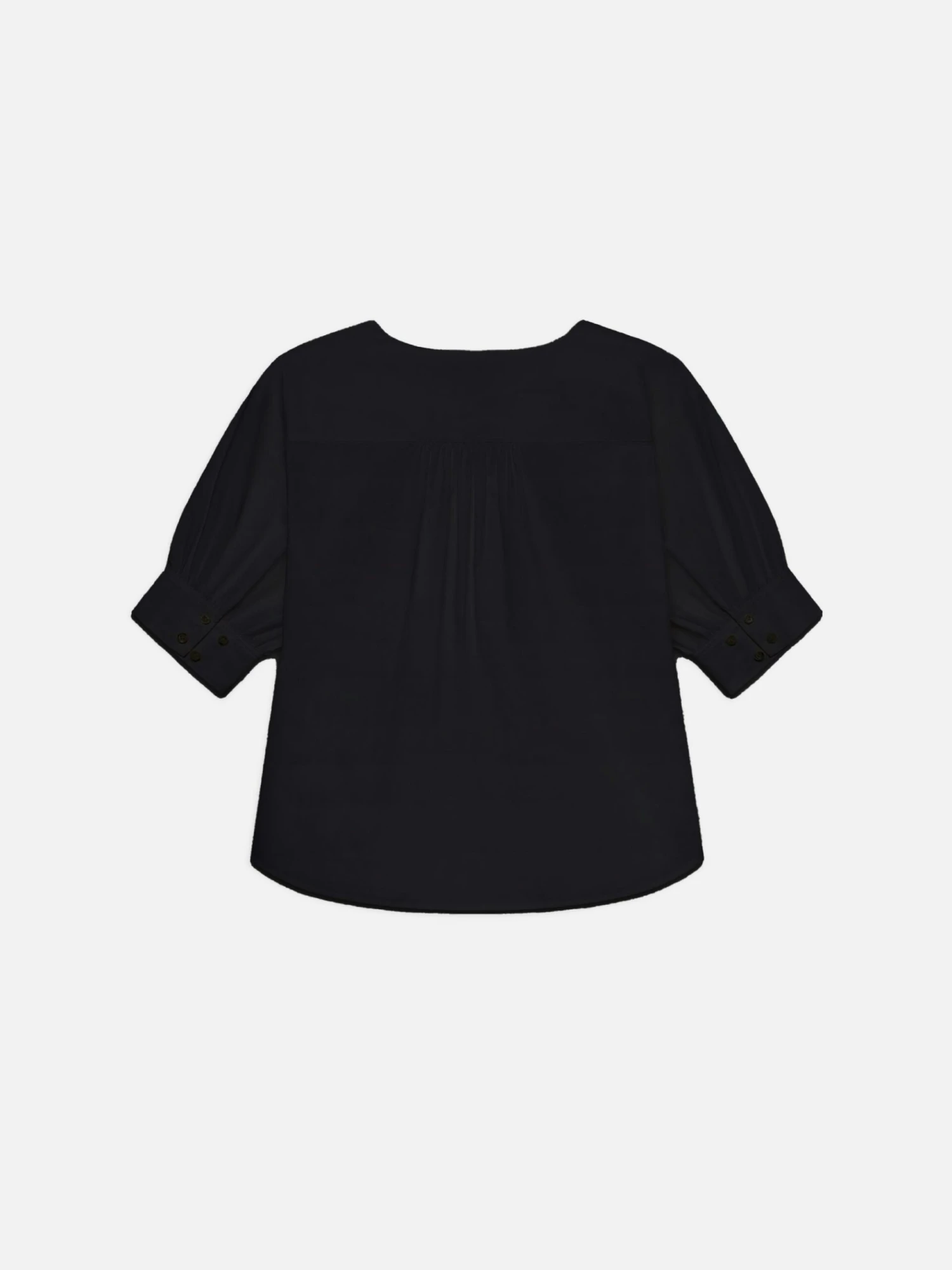 V-neck Popover Top -- Black 3 V-neck Popover Top -- Black - Image 3