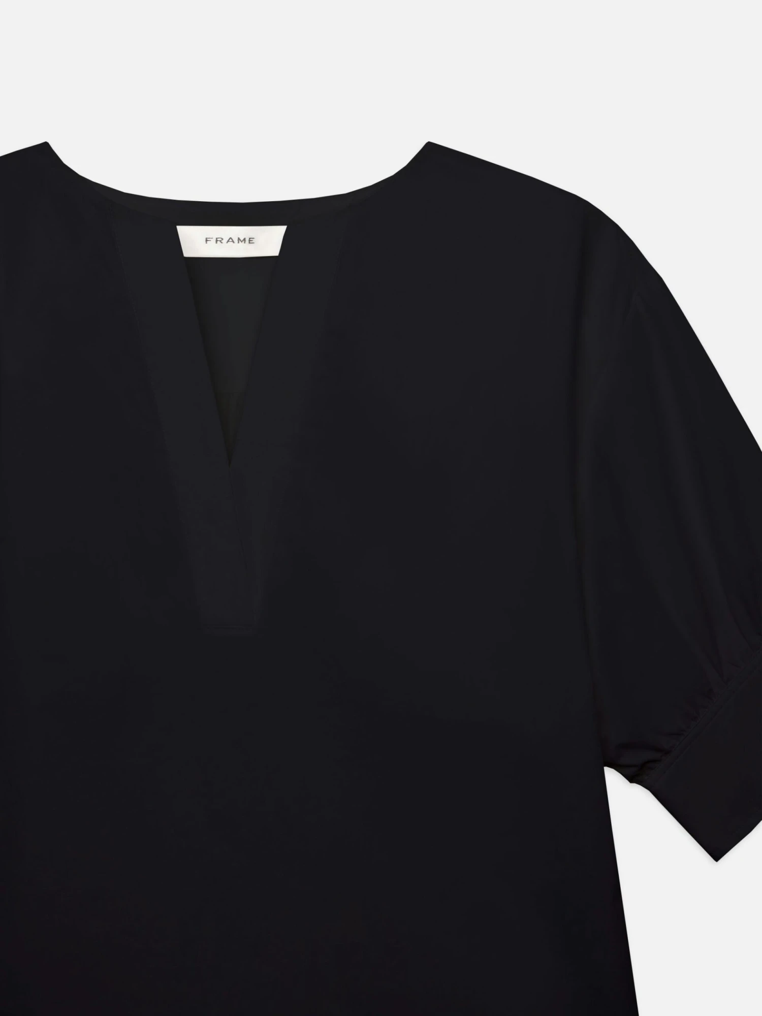 V-neck Popover Top -- Black 2 V-neck Popover Top -- Black - Image 2