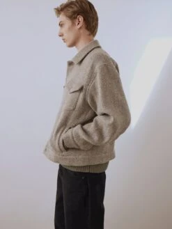 Wool Trucker Jacket -- Light Taupe 15 Wool Trucker Jacket -- Light Taupe -FRAME Clothing Shop Look25 02 jacket lookbook image
