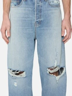 Baggy Jean -- Effortless Destructed 9 Baggy Jean -- Effortless Destructed -FRAME Clothing Shop M005DPA105 EFOD 00100 jeans front detail image