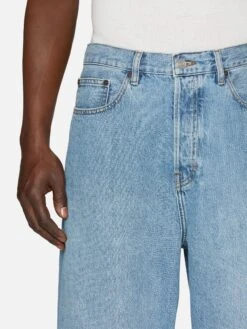 Bonair Light Blue Baggy Jean – Wide Leg Vintage Rigid Denim -FRAME Clothing Shop M005DPA510 BNLT 00738 jeans front detail image