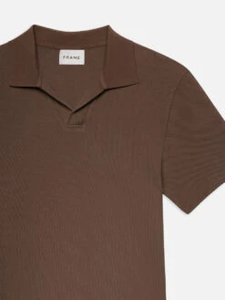 Jacquard Polo -- Soft Mocha -FRAME Clothing Shop ME24JSH005 SFTM F DET