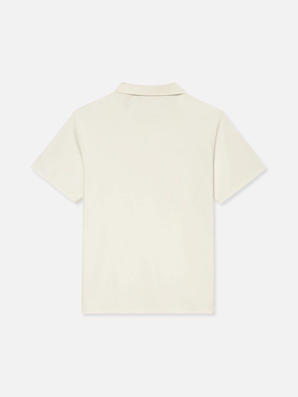Premium Textured Jacquard Polo in Off White – Open V-Neck Short Sleeve Shirt 4 Premium Textured Jacquard Polo in Off White – Open V-Neck Short Sleeve Shirt - Image 4