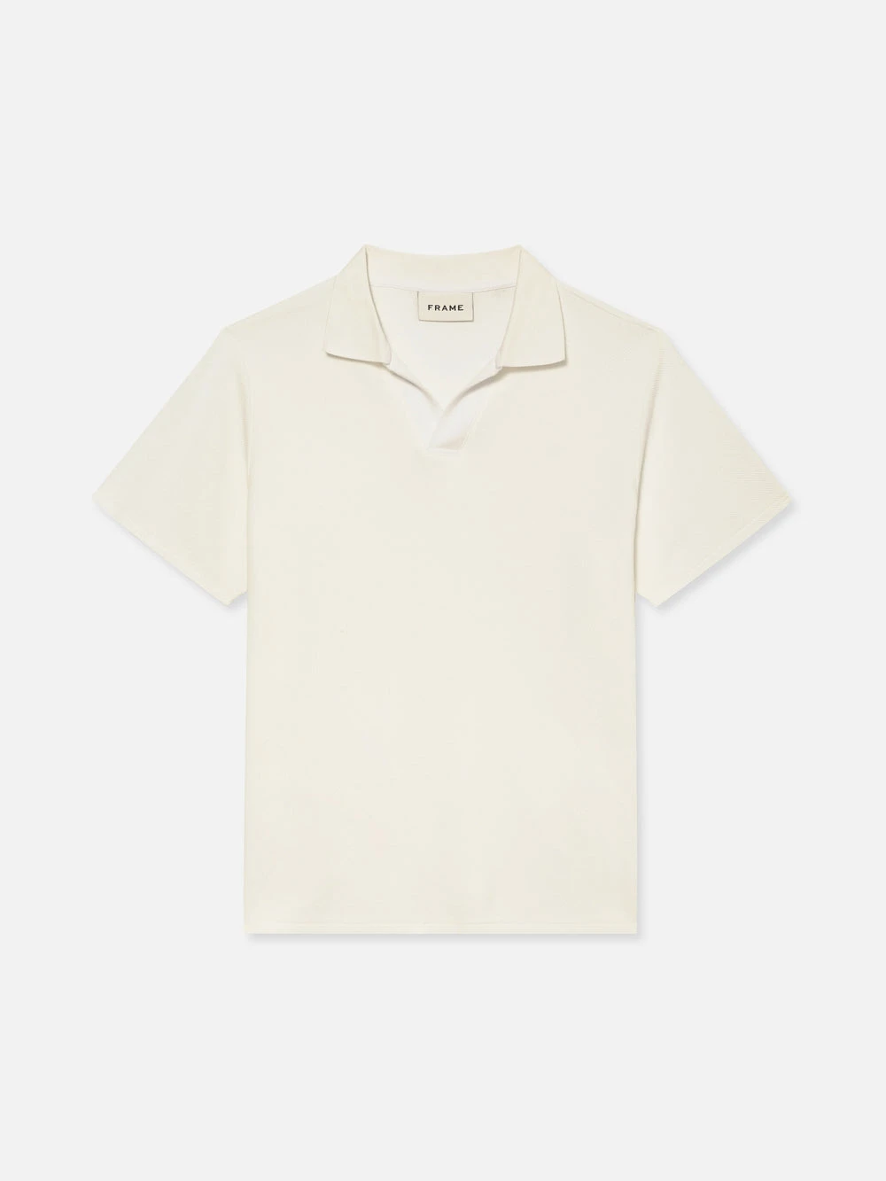 Premium Textured Jacquard Polo in Off White – Open V-Neck Short Sleeve Shirt 1 Premium Textured Jacquard Polo in Off White – Open V-Neck Short Sleeve Shirt