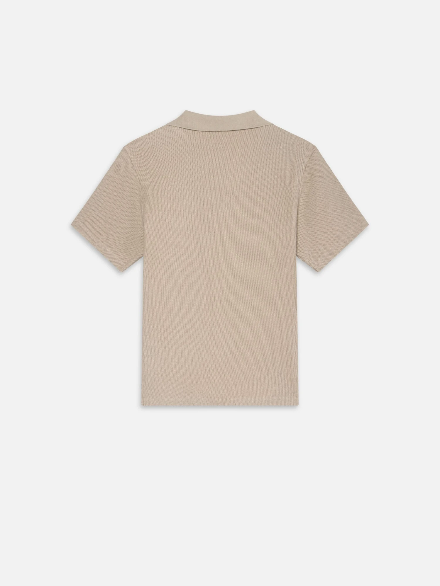 Jacquard Polo Summer Beige – Premium Textured Cotton Open V-Neck Shirt 3 Jacquard Polo Summer Beige – Premium Textured Cotton Open V-Neck Shirt - Image 3