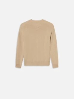 Men's Light Weight 100% Cashmere Crewneck Sweater – Summer Beige 7 Men's Light Weight 100% Cashmere Crewneck Sweater – Summer Beige -FRAME Clothing Shop ME25KSW003 SUBE B sweater back packshot image