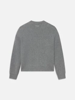Sotheby's Grey Melange Cashmere Crew Neck Sweater – White Logo Graphic Luxury Knit 9 Sotheby's Grey Melange Cashmere Crew Neck Sweater – White Logo Graphic Luxury Knit -FRAME Clothing Shop ME25KSW019 GRYM B sweater back packshot image
