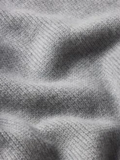 Sotheby's Grey Melange Cashmere Crew Neck Sweater – White Logo Graphic Luxury Knit 7 Sotheby's Grey Melange Cashmere Crew Neck Sweater – White Logo Graphic Luxury Knit -FRAME Clothing Shop ME25KSW019 GRYM FABRICDETAIL sweater texture detail image