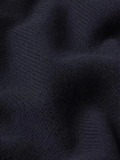 Sotheby’s Navy Cashmere Logo Sweater – Premium Unisex Crewneck -FRAME Clothing Shop ME25KSW019 NAVY FABRICDETAIL sweater texture detail image