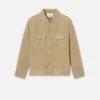 Oxford Beige Premium Suede Trucker Jacket – Luxury Workwear with Silver Hardware