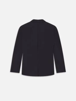 Men's Dark Navy Double Breasted Wool Blazer – Contrast Button Oversized Modern Fit -FRAME Clothing Shop ME25WBZ009 DKNV B blazer back packshot image