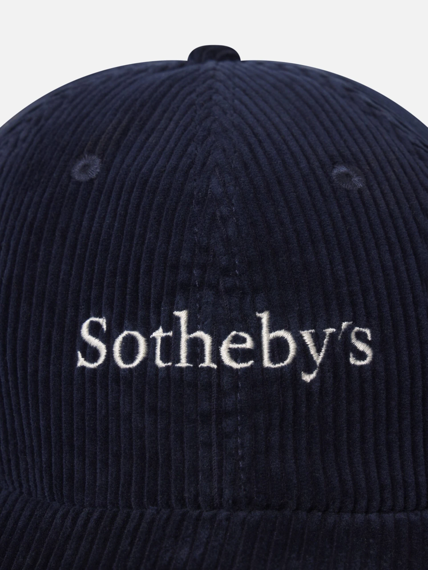 Sotheby's Navy Blue Corduroy – White Embroidered Logo Adjustable Strapback Dad Hat 2 Sotheby's Navy Blue Corduroy – White Embroidered Logo Adjustable Strapback Dad Hat - Image 2
