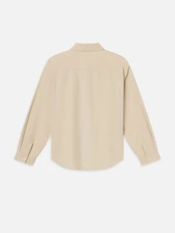 Natural Off-White Cotton Seersucker Shirt – Breathable Long-Sleeve Casual Button-Down -FRAME Clothing Shop ME25WSH011 NATU B shirt back packshot image