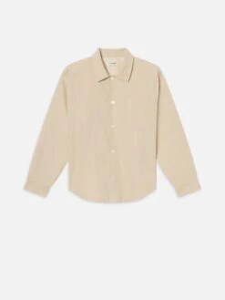 Natural Off-White Cotton Seersucker Shirt β Breathable Long-Sleeve Casual Button-Down