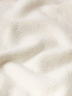 Men's Off White Silk Blend Long-Sleeve Polo Sweater – Classic V-Neck Knit -FRAME Clothing Shop MF24KSW011 OFFW FABRIC DETAIL