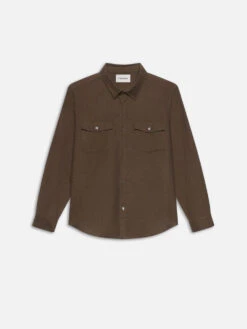 Double Pocket Wool Blend Shirt -- Soft Mocha