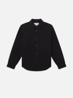 Waffle Textured Shirt -- Black