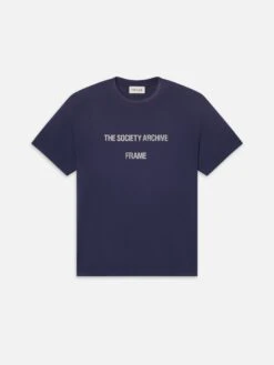 The Society Archive NYC Vintage Distressed Print T-Shirt - Dark Navy