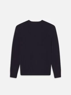 Superfine Crewneck Sweater in Dark Navy – Luxe Merino-Cashmere Blend Knit 5 Superfine Crewneck Sweater in Dark Navy – Luxe Merino-Cashmere Blend Knit -FRAME Clothing Shop MF25KSW001 DKNV B sweater back packshot image