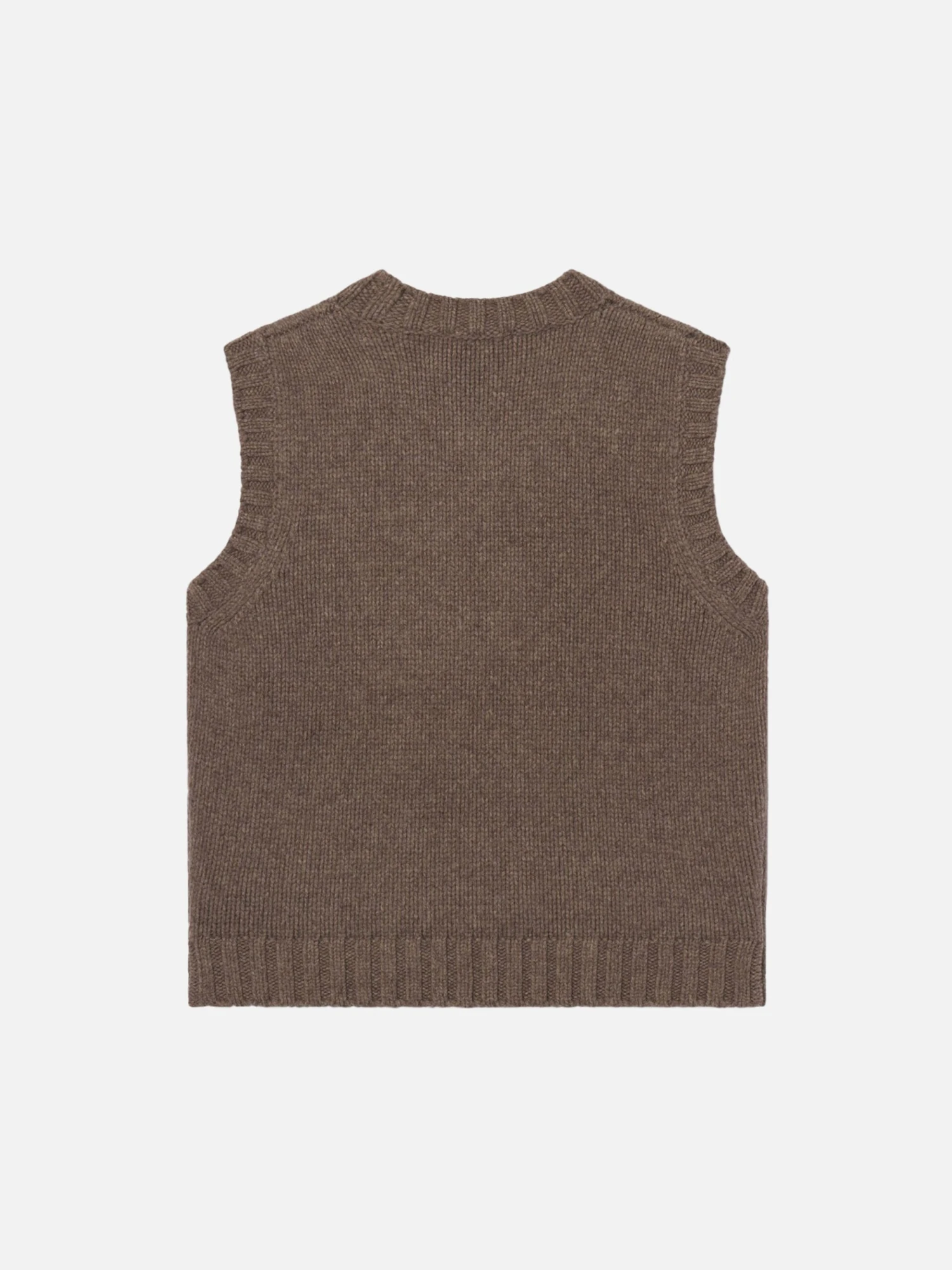 Men's Dark Taupe Yak Blend Knit Vest – Premium Merino Layering Piece 3 Men's Dark Taupe Yak Blend Knit Vest – Premium Merino Layering Piece - Image 3