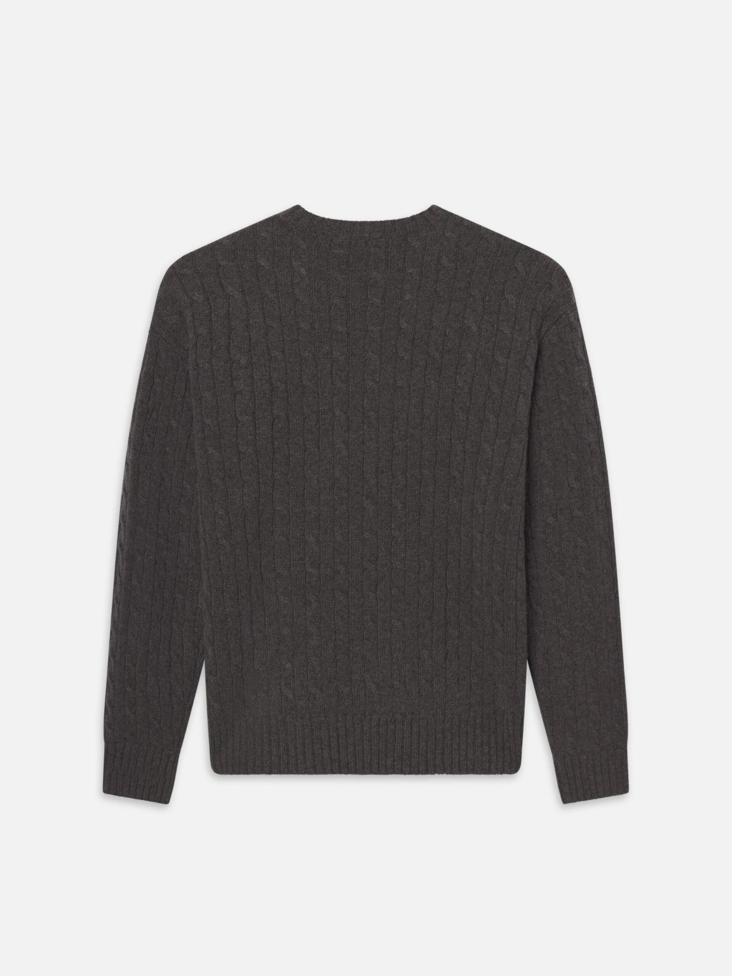 Men's Charcoal Grey Cable Knit Cashmere Crewneck – 100% Woolen Cashmere Classic Fit Sweater 3 Men's Charcoal Grey Cable Knit Cashmere Crewneck – 100% Woolen Cashmere Classic Fit Sweater - Image 3