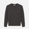 Men's Charcoal Grey Cable Knit Cashmere Crewneck – 100% Woolen Cashmere Classic Fit Sweater