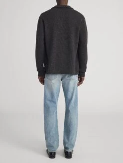 Men's Dark Mocha Knit Button-Down Shirt Sweater – Versatile Long Sleeve Layer 13 Men's Dark Mocha Knit Button-Down Shirt Sweater – Versatile Long Sleeve Layer -FRAME Clothing Shop MF25KSW020 DKMC 2756 sweater back image