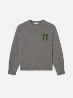 The Society Archive Gris Cashmere Sweater – Graphic 11 Detail Crewneck