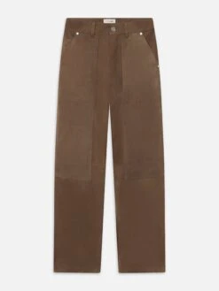The Society Archive Soft Mocha Lamb Suede Workwear Pants – Vintage Heritage Structured Trousers