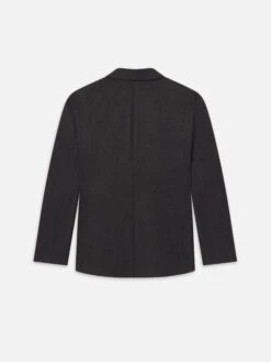 Men's Dark Grey Pinstripe Wool Tailored Blazer - Refined Formal Suiting 6 Men's Dark Grey Pinstripe Wool Tailored Blazer - Refined Formal Suiting -FRAME Clothing Shop MF25WBZ003 DKGR B blazer back packshot image