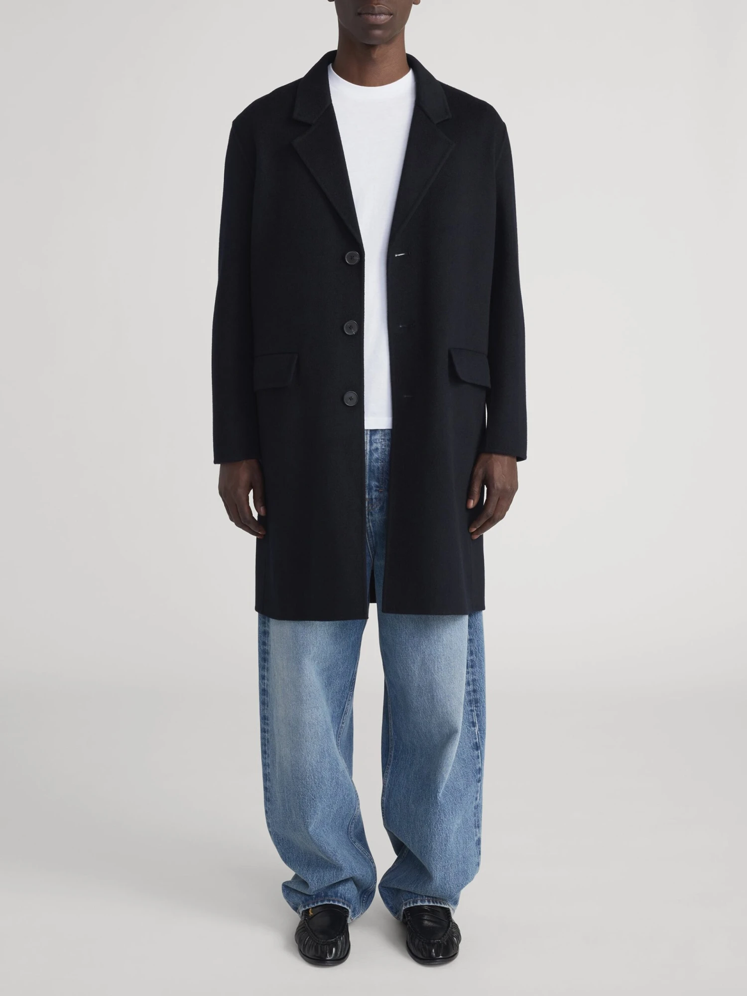 Double Face Wool Overcoat -- Dark Navy 2 Double Face Wool Overcoat -- Dark Navy - Image 2