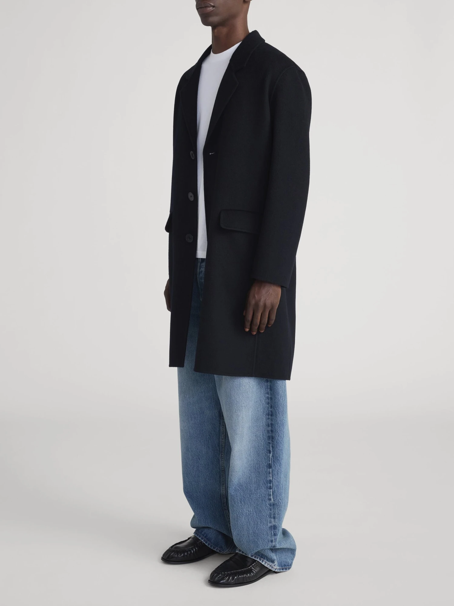 Double Face Wool Overcoat -- Dark Navy 4 Double Face Wool Overcoat -- Dark Navy - Image 4