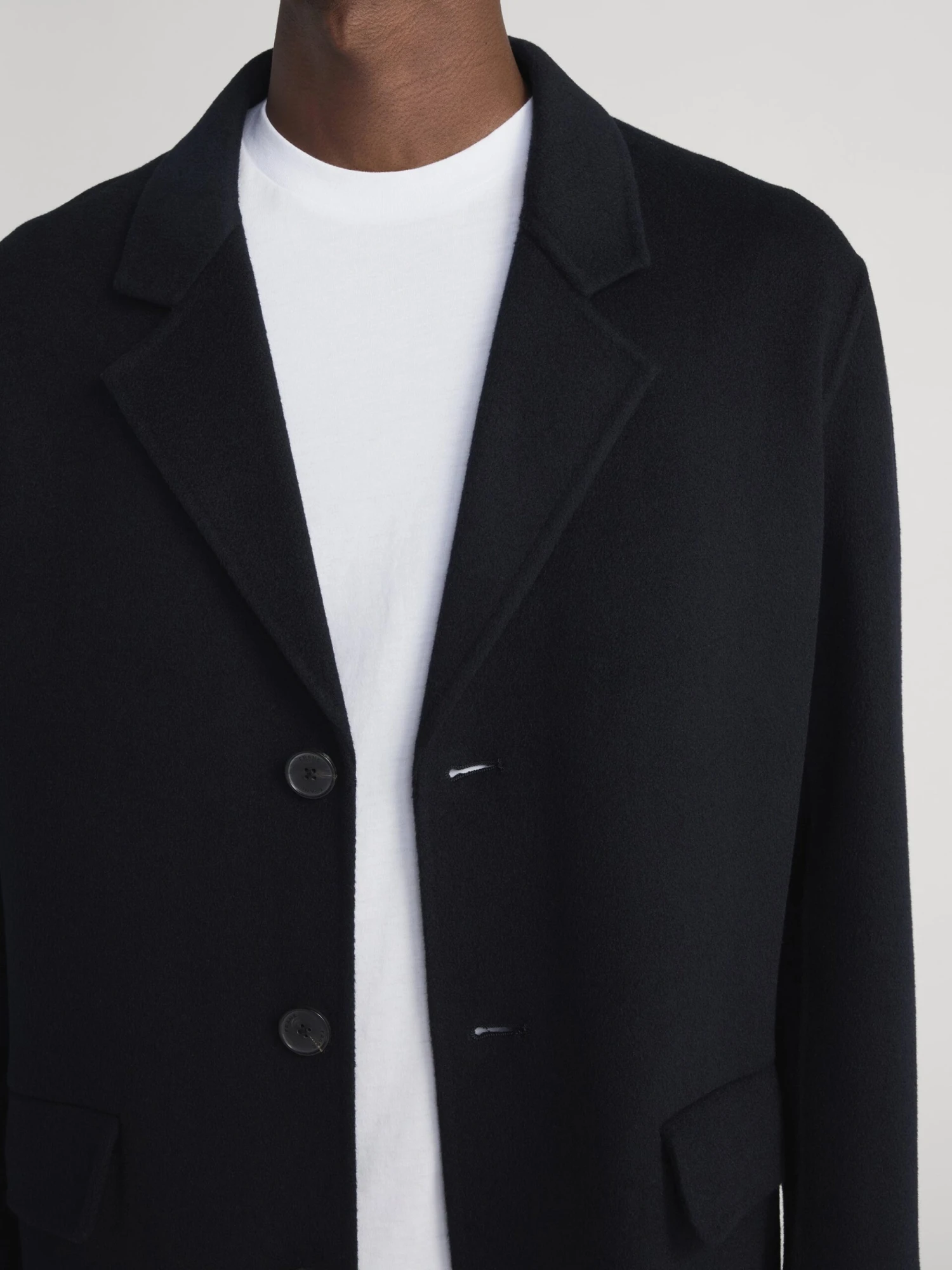 Double Face Wool Overcoat -- Dark Navy 3 Double Face Wool Overcoat -- Dark Navy - Image 3