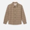 Woolen Plaid Overshirt -- Beige Multi