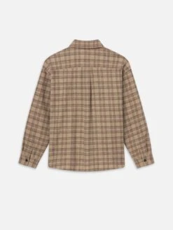 Woolen Plaid Overshirt -- Beige Multi -FRAME Clothing Shop MF25WJA016 BEIM B shirt back packshot image
