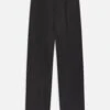 Dark Grey Pinstripe Wide Leg Trousers – Tailored Wool Blend Modern Fit Suiting