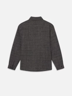 Tweed Overshirt -- Grey Melange 6 Tweed Overshirt -- Grey Melange -FRAME Clothing Shop MF25WSH012 GRYM B shirt back packshot image