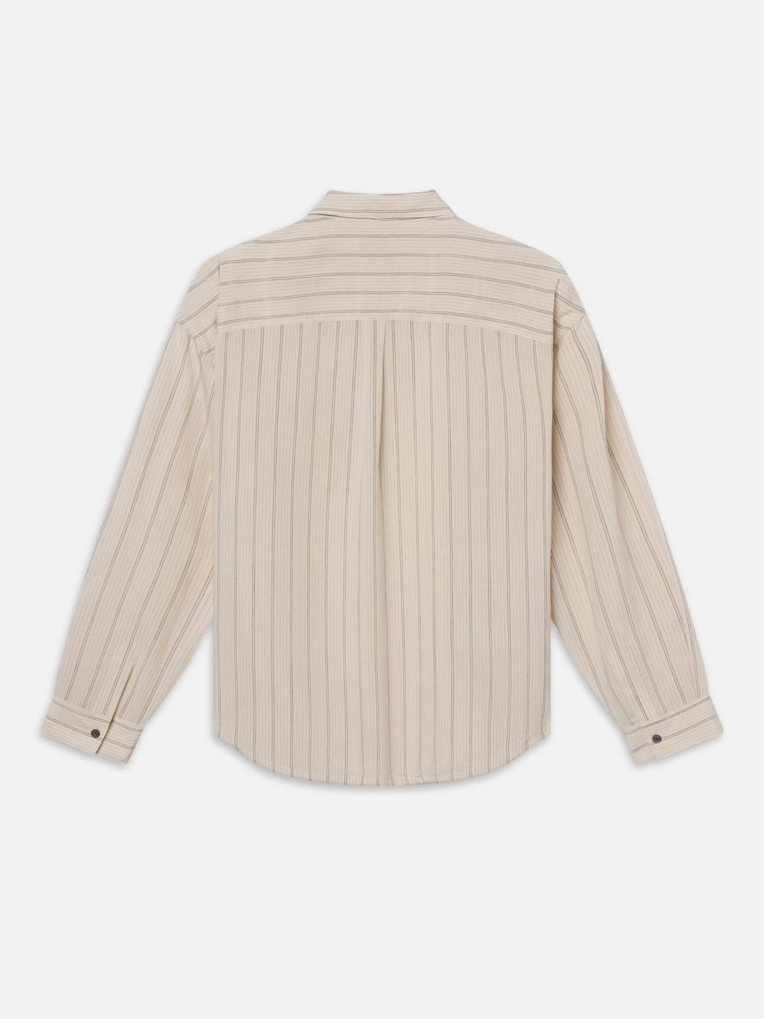 Natural Stripe Silk-Viscose Blend Refined Button-Down Shirt 3 Natural Stripe Silk-Viscose Blend Refined Button-Down Shirt - Image 3