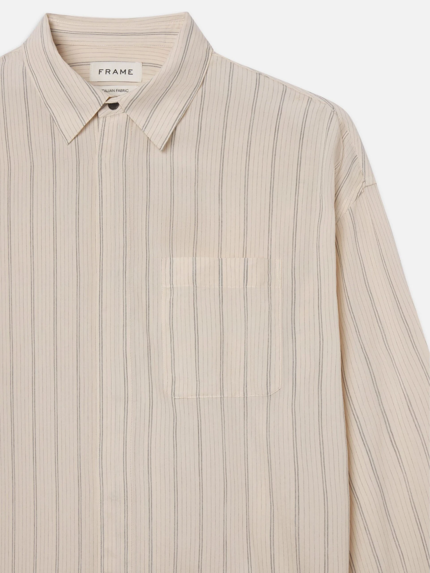 Natural Stripe Silk-Viscose Blend Refined Button-Down Shirt 2 Natural Stripe Silk-Viscose Blend Refined Button-Down Shirt - Image 2