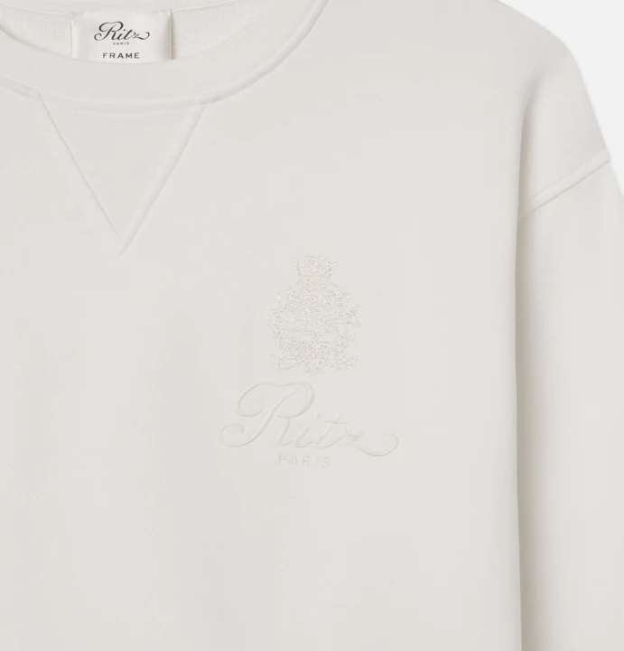 Ritz Paris Cream Tonal Logo & Crest – Luxe Cotton-Blend Crewneck Sweatshirt 8 Ritz Paris Cream Tonal Logo & Crest – Luxe Cotton-Blend Crewneck Sweatshirt - Image 8