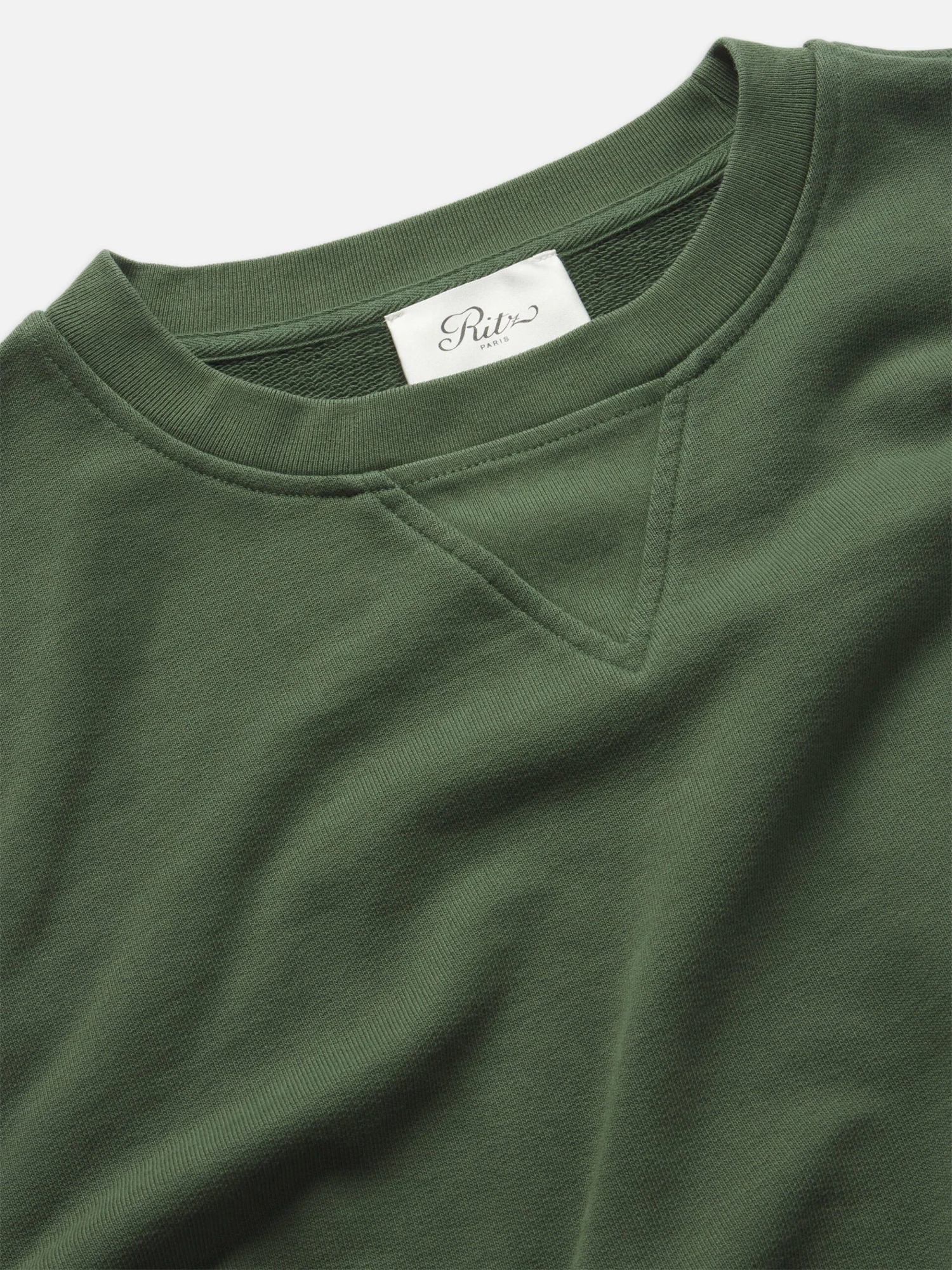 Ritz Paris Hunter Green Tonal Logo – Embroidered Crest Unisex V-Stitch Crewneck 11 Ritz Paris Hunter Green Tonal Logo – Embroidered Crest Unisex V-Stitch Crewneck - Image 11