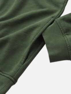 Ritz Paris Hunter Green Tonal Logo – Embroidered Crest Unisex V-Stitch Crewneck 20 Ritz Paris Hunter Green Tonal Logo – Embroidered Crest Unisex V-Stitch Crewneck -FRAME Clothing Shop MP25JSS006 HNGR FABRIC DET2 V2 sweatshirt pocket detail image