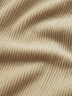 Men's Dove Light Tan Pleated Corduroy – Tapered Workwear Trousers -FRAME Clothing Shop MP25WPA003 DVE FABRIC DET pants texture detail image