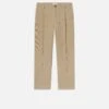 Men's Dove Light Tan Pleated Corduroy – Tapered Workwear Trousers