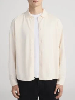 Button Down Pique Shirt -- Cream -FRAME Clothing Shop MP26JSH001 CREA 1556 shirt front image
